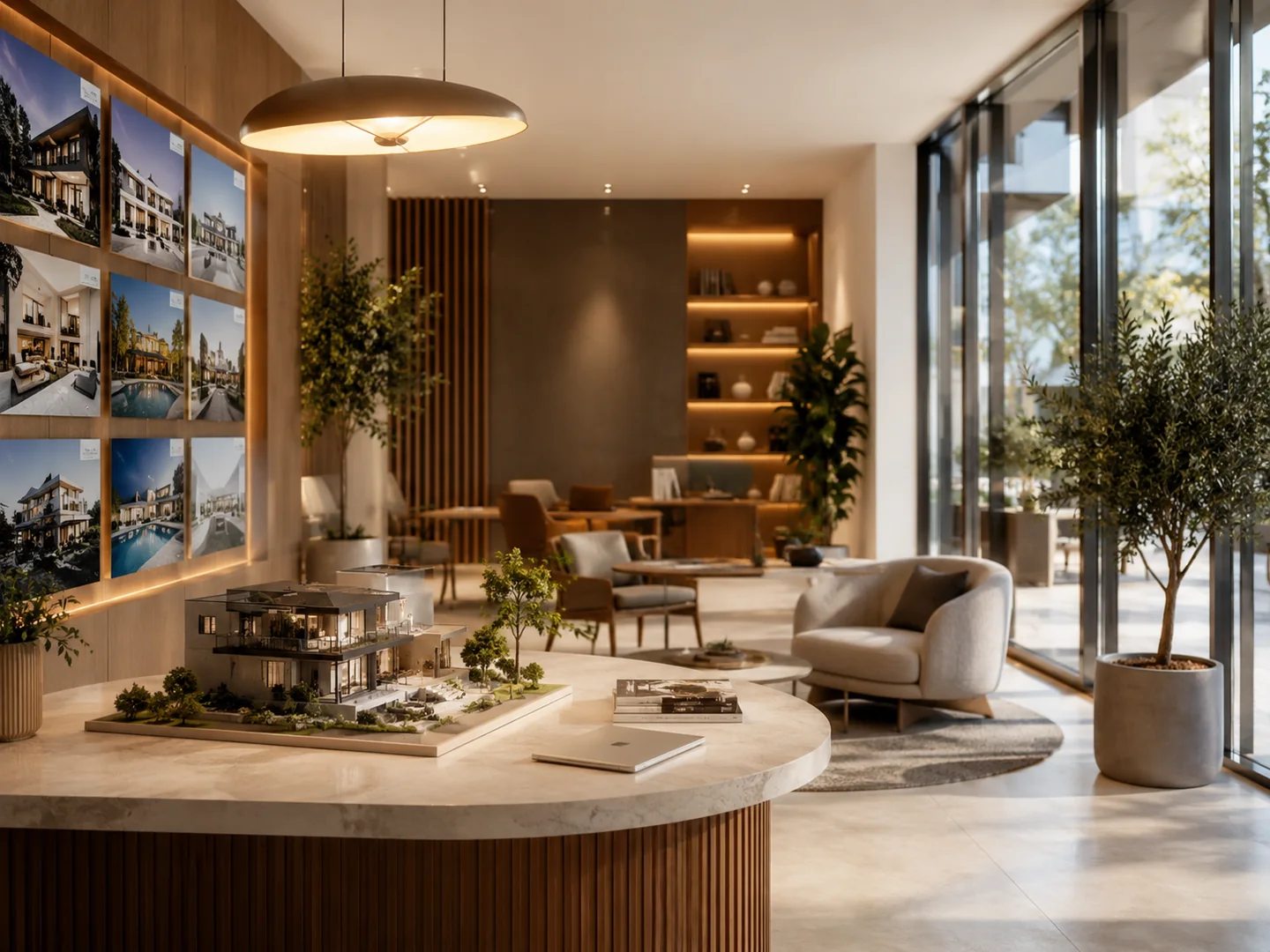 Interior premium de una inmobiliaria moderna